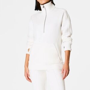 SPANX AirEssentials Luxe Half Zip Tunic White Powder Medium